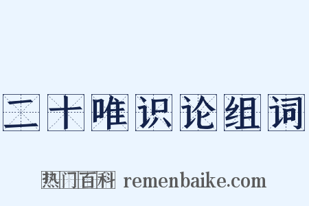二十唯识论组词是什么意思的图片